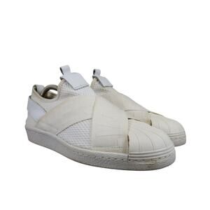 Adidas Shoes Womens 9 Sneakers Casual Superstar Slip On Comfort White Lifestyle